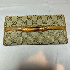 Vintage Gucci Bamboo Long Wallet